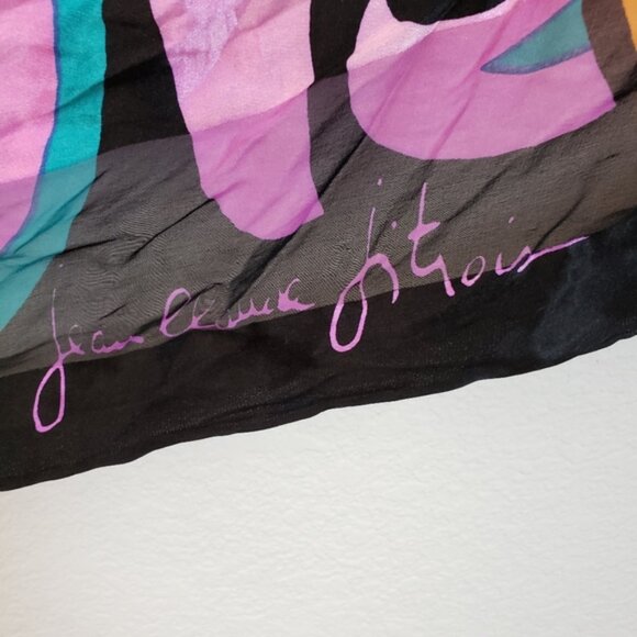 Rare Vintage Jean Claude Jitrois 80s Silk Scarf Large Shawl - Picture 6 of 16
